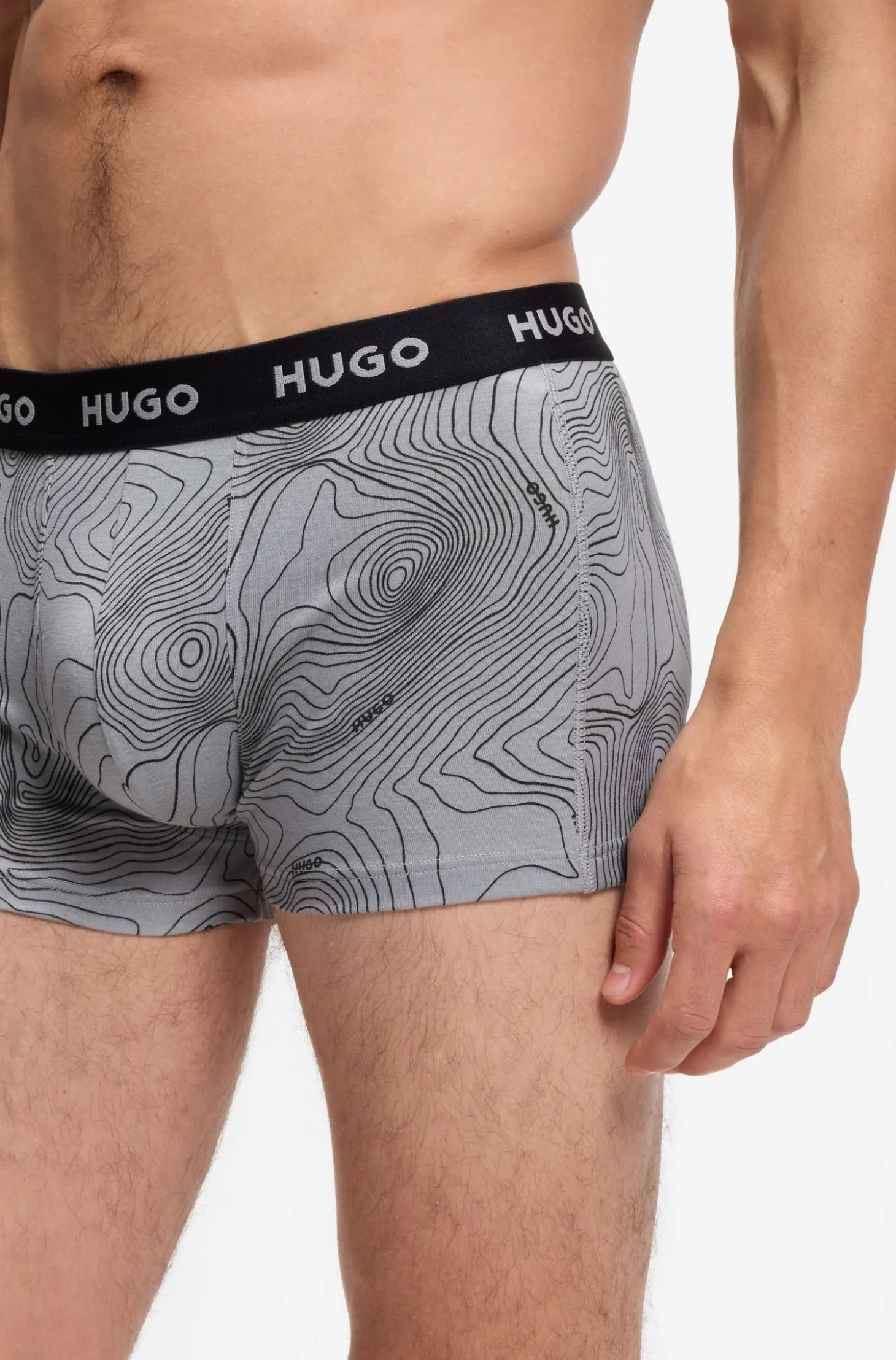 Three-pack of logo-waistband trunks in stretch cotton