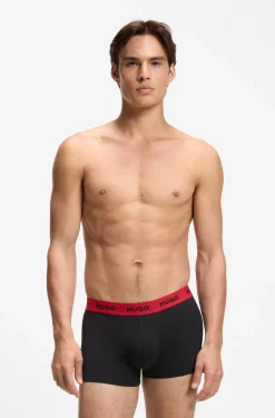 Three-pack of logo-waistband trunks in stretch cotton