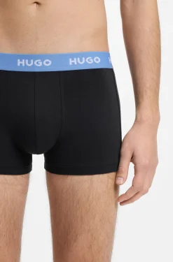 Three-pack of logo-waistband trunks in stretch cotton