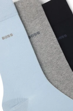 Three-pack of regular-length socks in stretch fabric