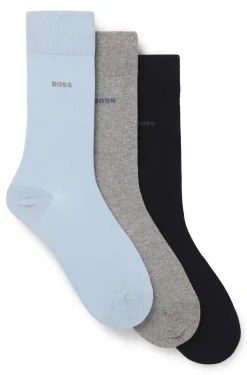 Three-pack of regular-length socks in stretch fabric