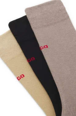 Three-pack of regular-length socks with logos