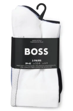 Three-pack of regular-length socks with structured tape