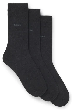 Three-pack of regular-length socks in stretch fabric