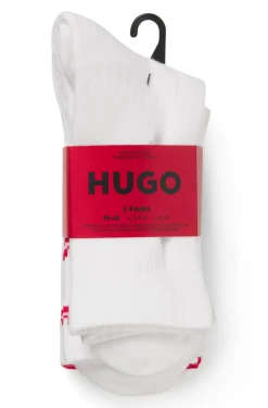 Three-pack of short-length socks with split logos