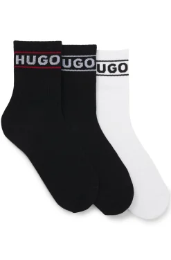 Three-pack of short-length socks with logo