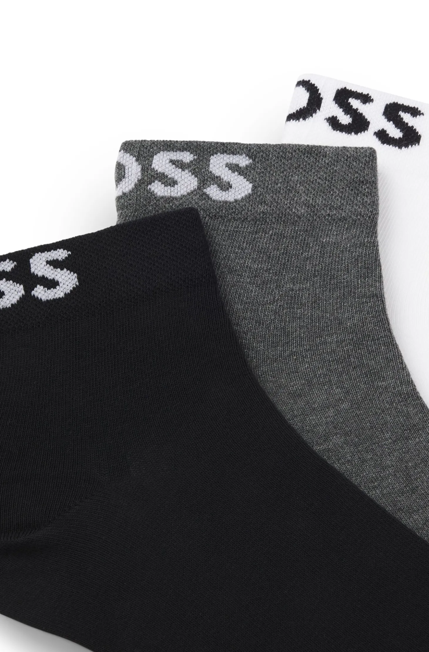 Three-pack of short-length socks with logos