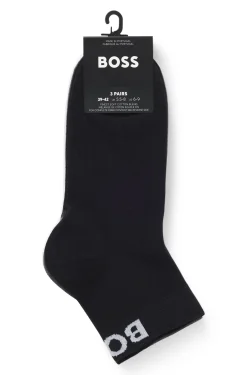 Three-pack of short-length socks with logos