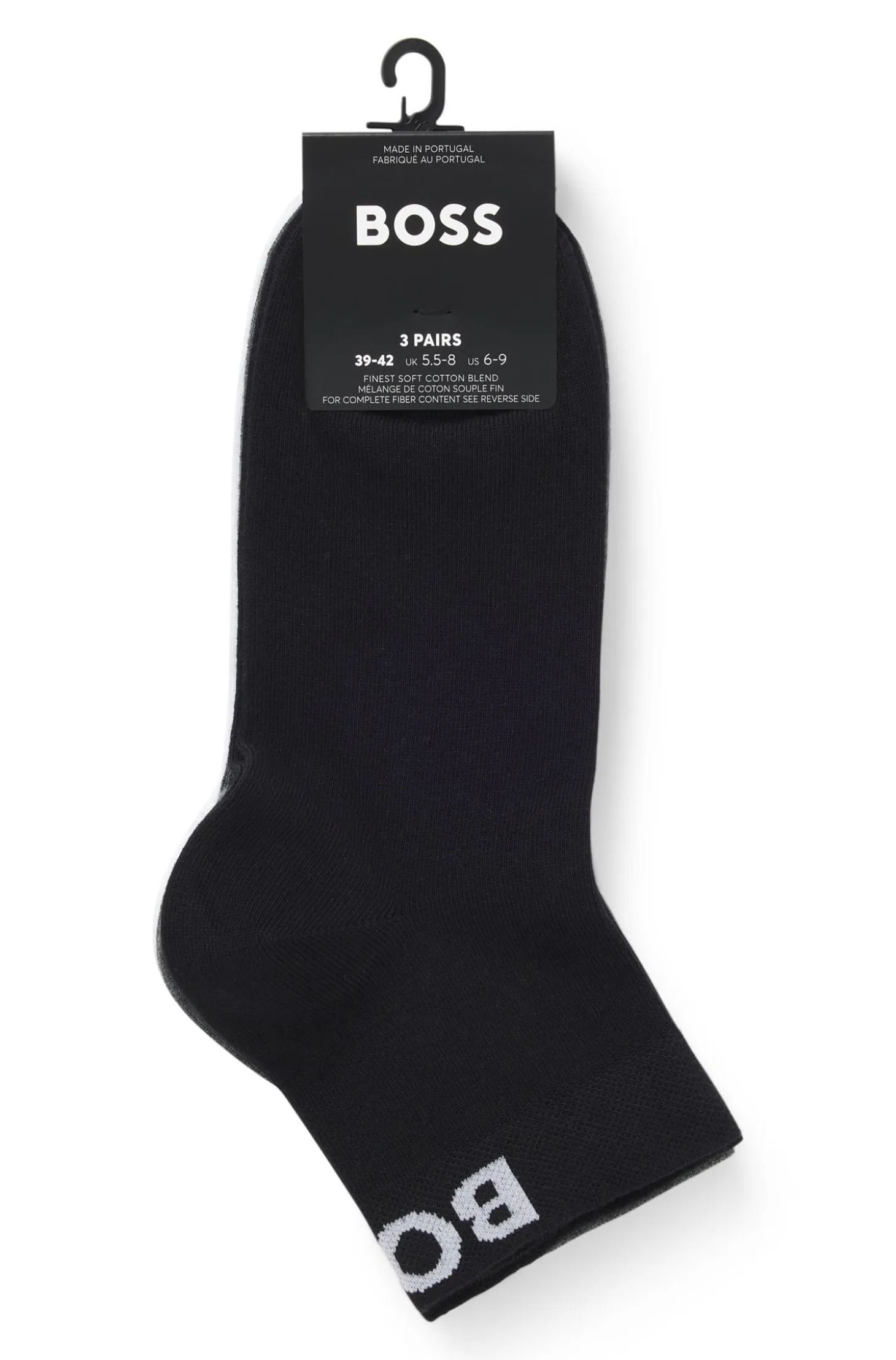 Three-pack of short-length socks with logos