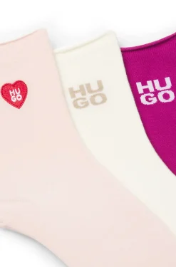 Three-pack of short-length socks with logo details