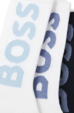 Three-pack of short socks with large logos