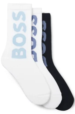 Three-pack of short socks with large logos