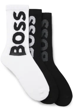 Three-pack of short socks with large logos