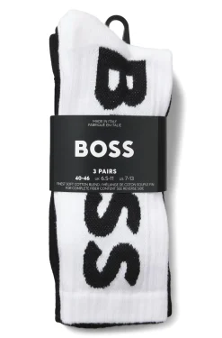 Three-pack of short socks with large logos