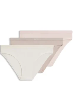 Three-pack of stretch-cotton briefs with logo waistbands