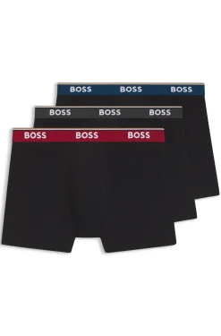Three-pack of stretch-cotton logo-waistband boxer briefs