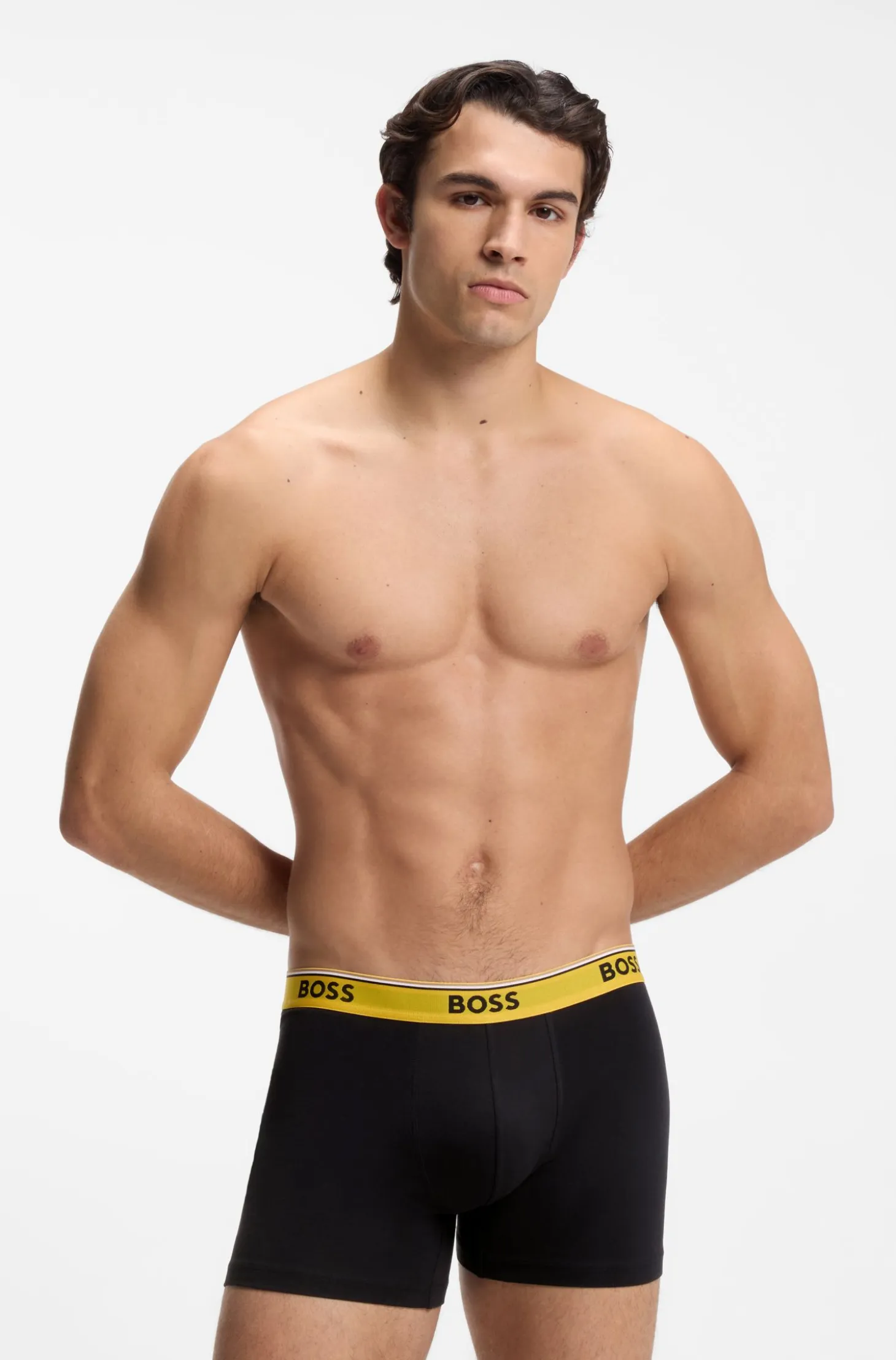 Three-pack of stretch-cotton logo-waistband boxer briefs