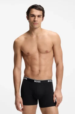 Three-pack of stretch-cotton logo-waistband boxer briefs