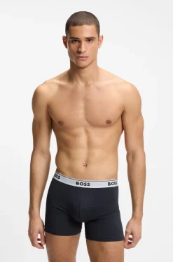 Three-pack of stretch-cotton logo-waistband boxer briefs