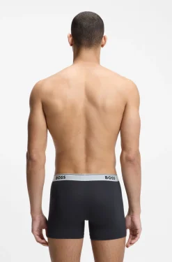 Three-pack of stretch-cotton logo-waistband boxer briefs