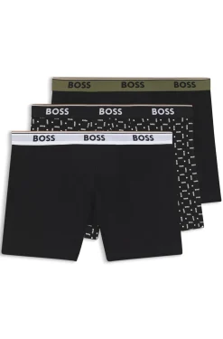 Three-pack of stretch-cotton logo-waistband boxer briefs