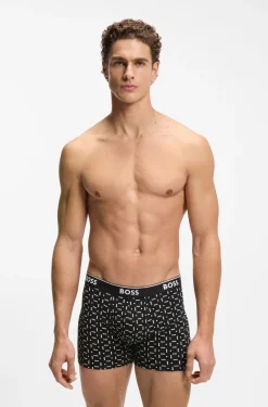 Three-pack of stretch-cotton logo-waistband boxer briefs