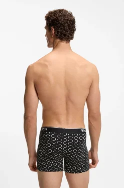 Three-pack of stretch-cotton logo-waistband boxer briefs