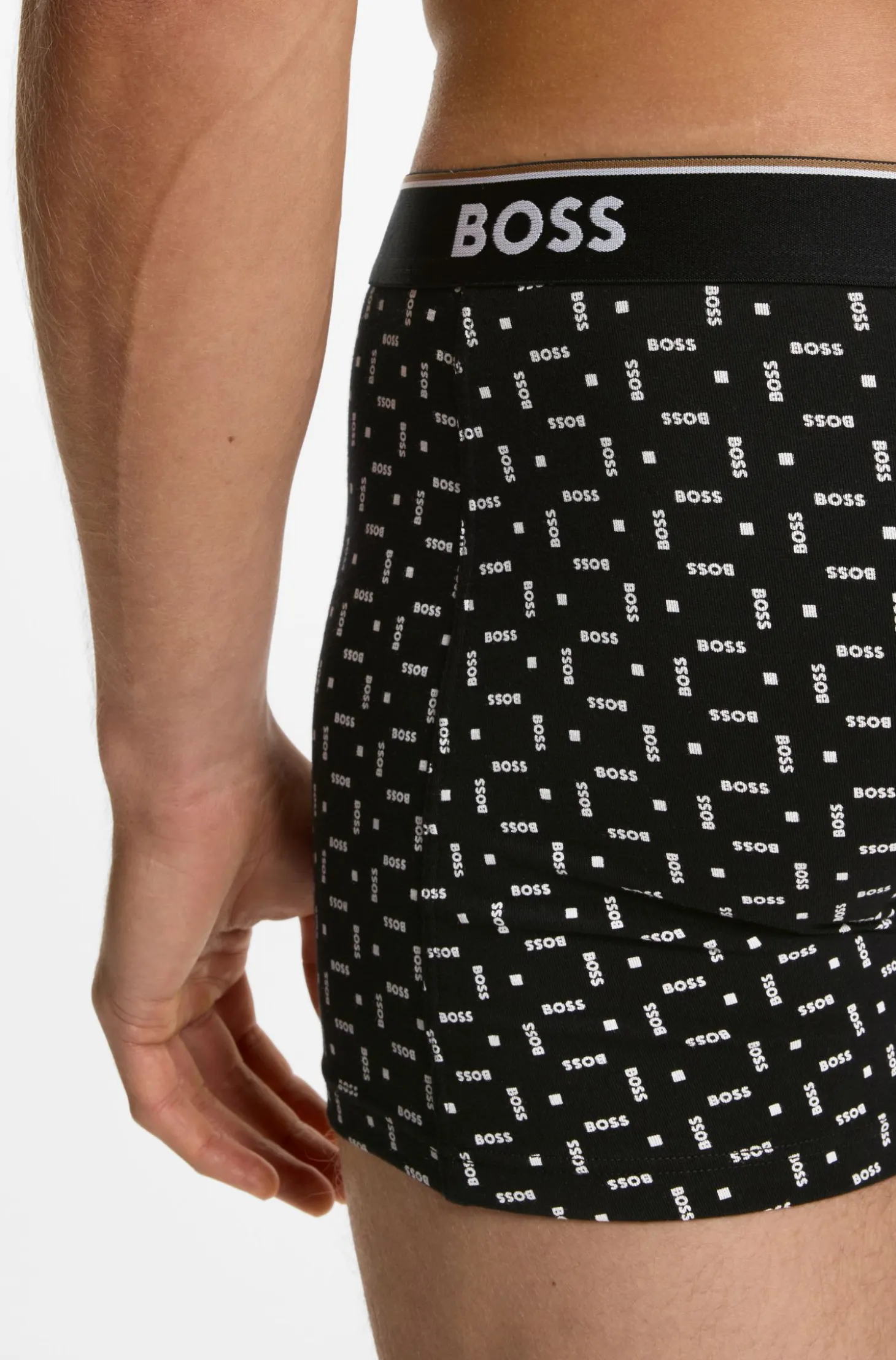 Three-pack of stretch-cotton logo-waistband boxer briefs