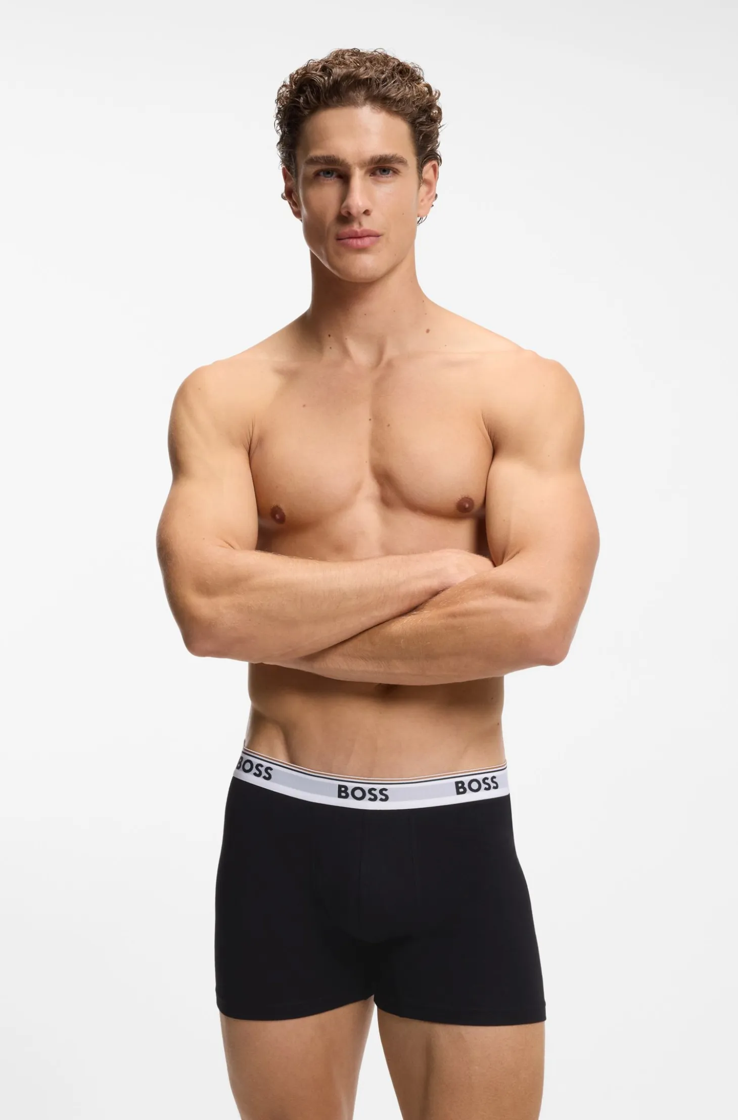 Three-pack of stretch-cotton logo-waistband boxer briefs