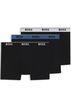 Three-pack of stretch-cotton logo-waistband boxer briefs