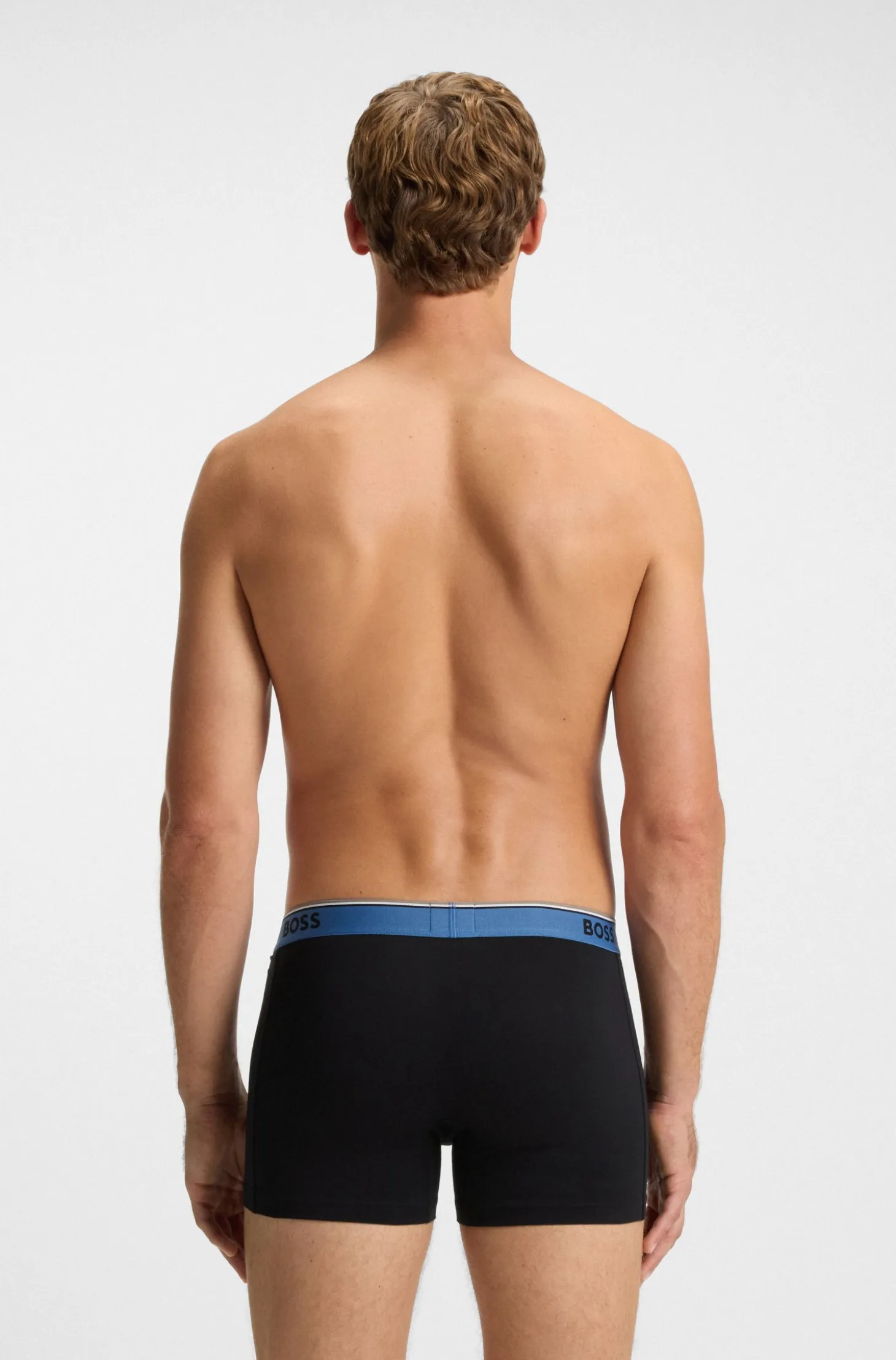 Three-pack of stretch-cotton logo-waistband boxer briefs
