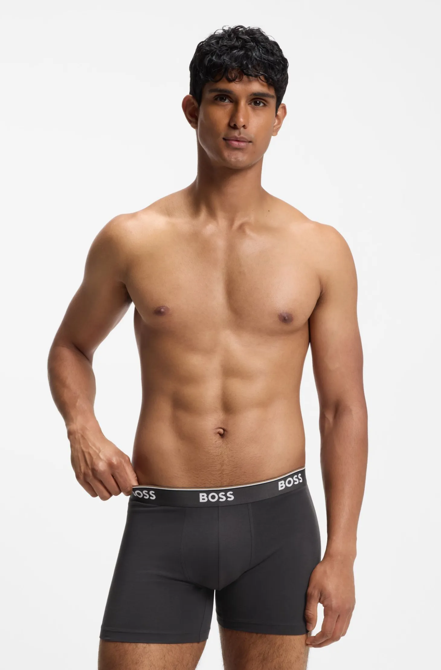 Three-pack of stretch-cotton logo-waistband boxer briefs