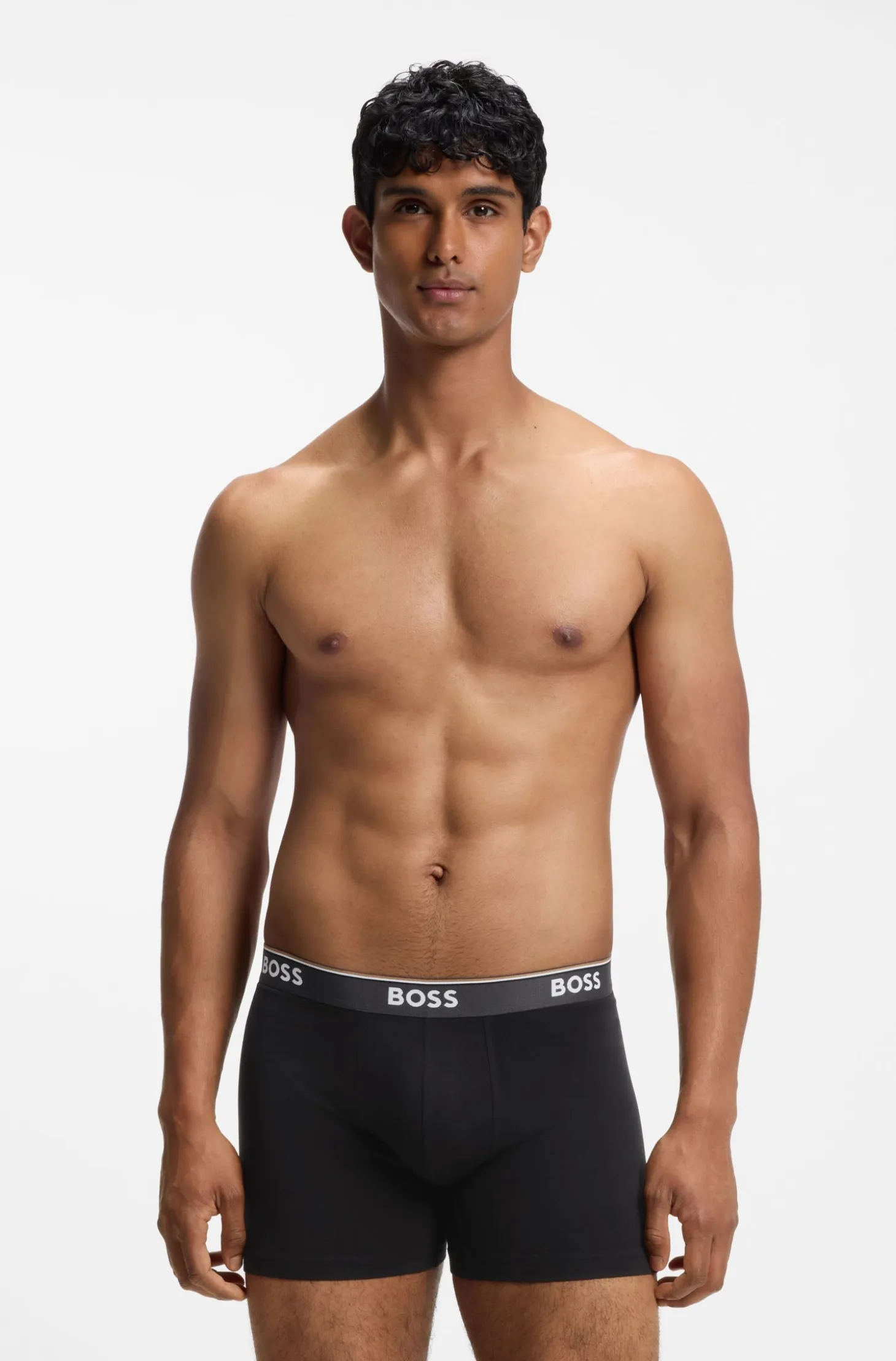 Three-pack of stretch-cotton logo-waistband boxer briefs
