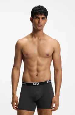 Three-pack of stretch-cotton logo-waistband boxer briefs