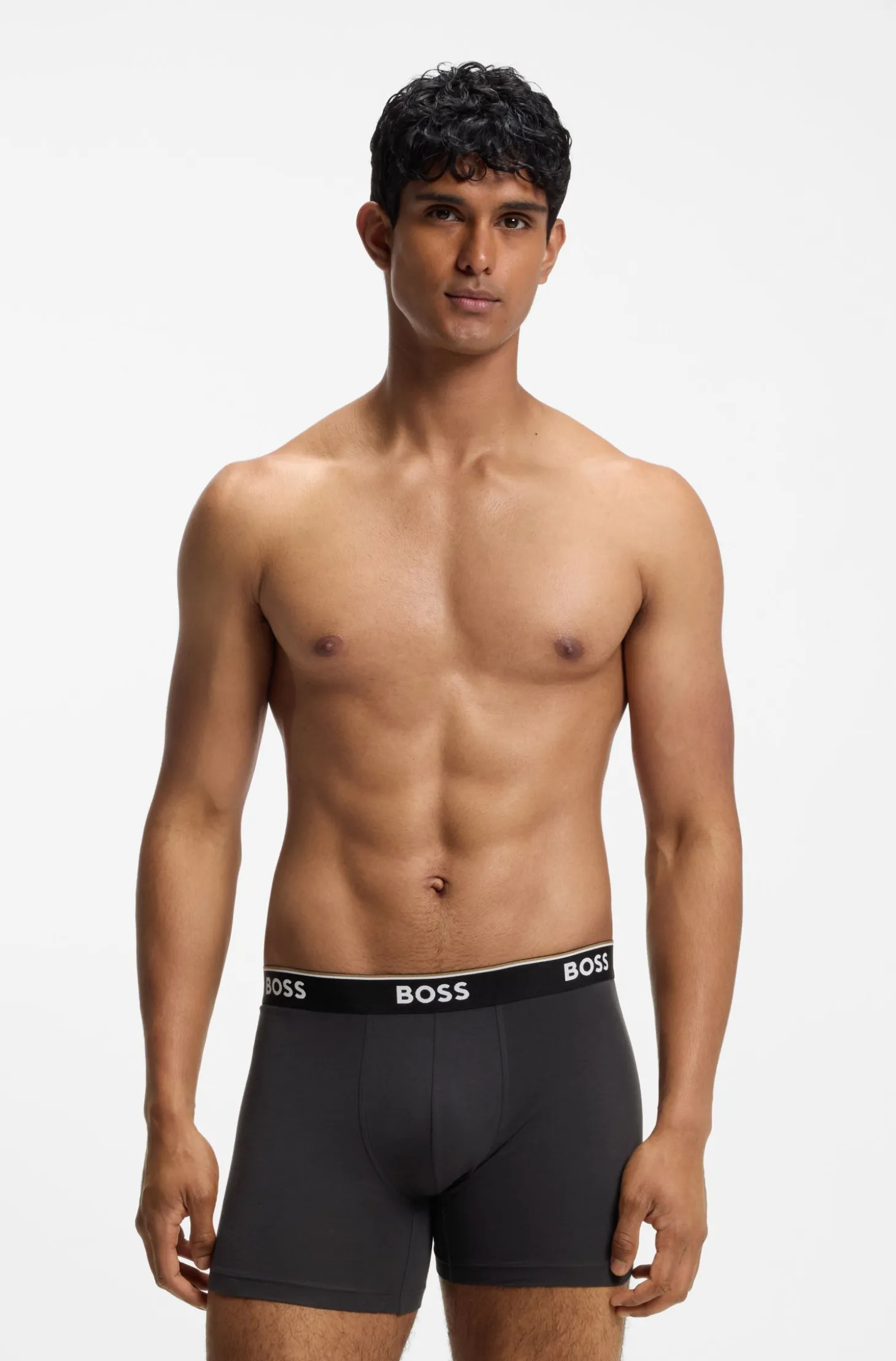 Three-pack of stretch-cotton logo-waistband boxer briefs