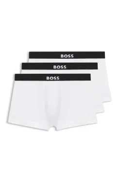 Three-pack of stretch-cotton trunks with logo waistbands