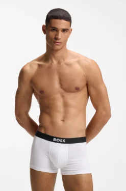 Three-pack of stretch-cotton trunks with logo waistbands