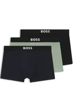 Three-pack of stretch-cotton trunks with logo waistbands