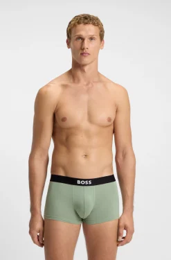 Three-pack of stretch-cotton trunks with logo waistbands