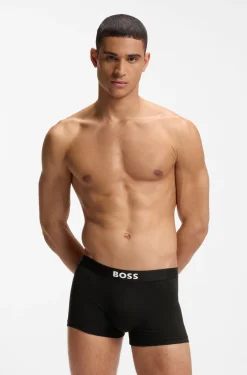 Three-pack of stretch-cotton trunks with logo waistbands