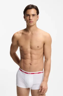 Three-pack of stretch-cotton trunks with logo waistbands