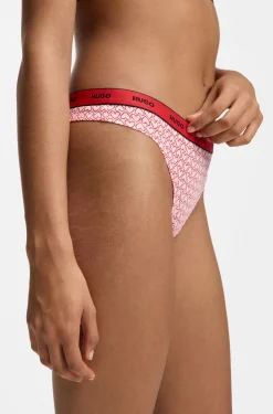 Three-pack of stretch-cotton thongs with logo details