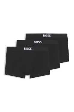 Three-pack of stretch-cotton trunks with logo waistbands