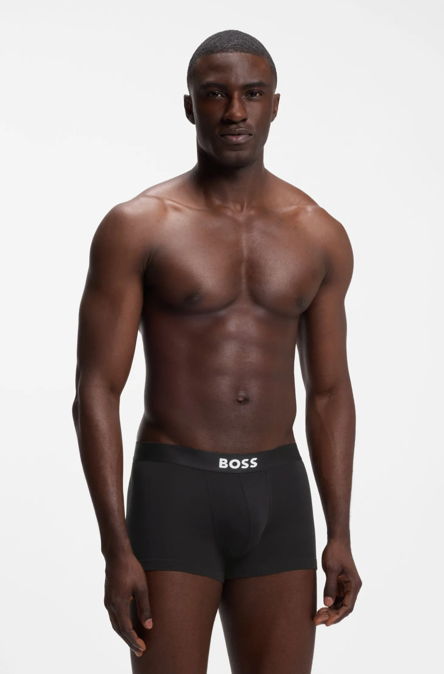 Three-pack of stretch-cotton trunks with logo waistbands