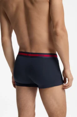 Three-pack of stretch-cotton trunks with logo waistbands