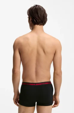 Three-pack of stretch-cotton trunks with logo waistbands