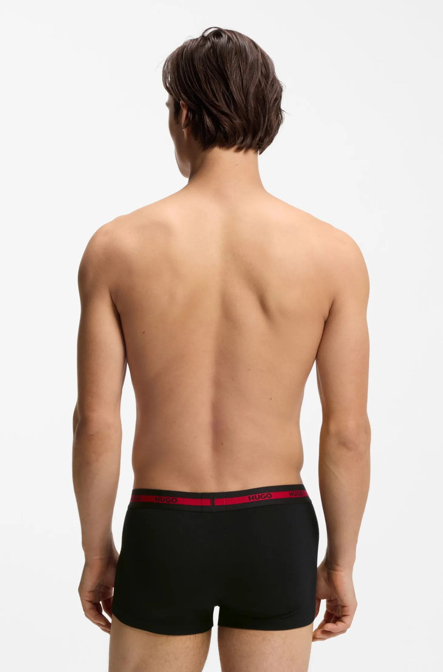 Three-pack of stretch-cotton trunks with logo waistbands