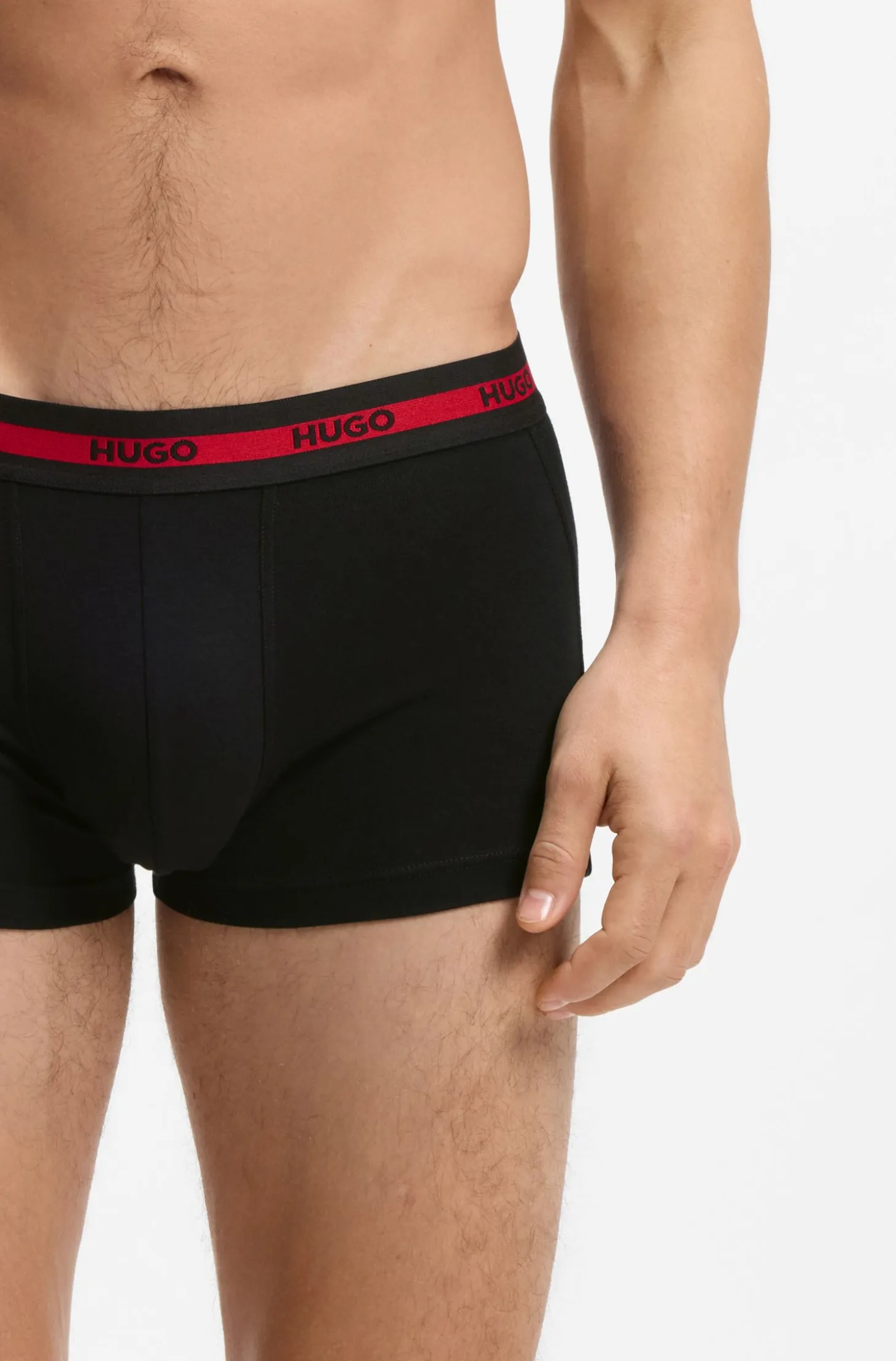 Three-pack of stretch-cotton trunks with logo waistbands