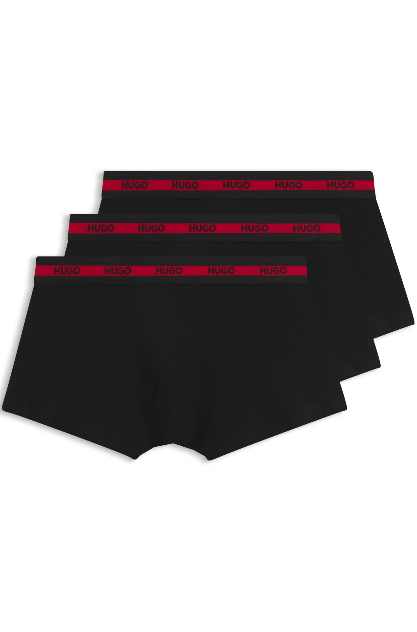 Three-pack of stretch-cotton trunks with logo waistbands