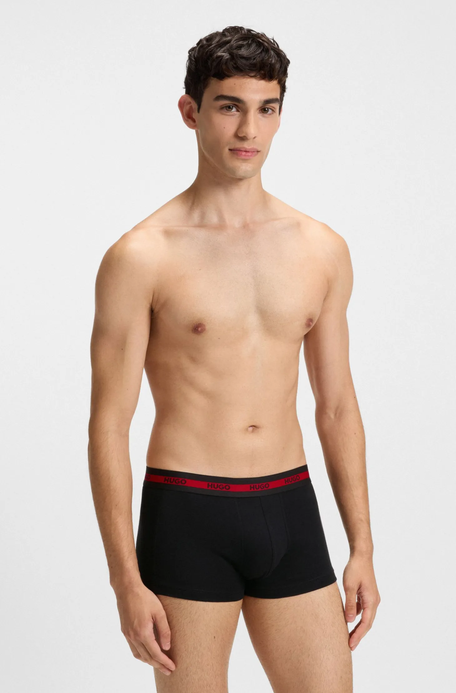 Three-pack of stretch-cotton trunks with logo waistbands